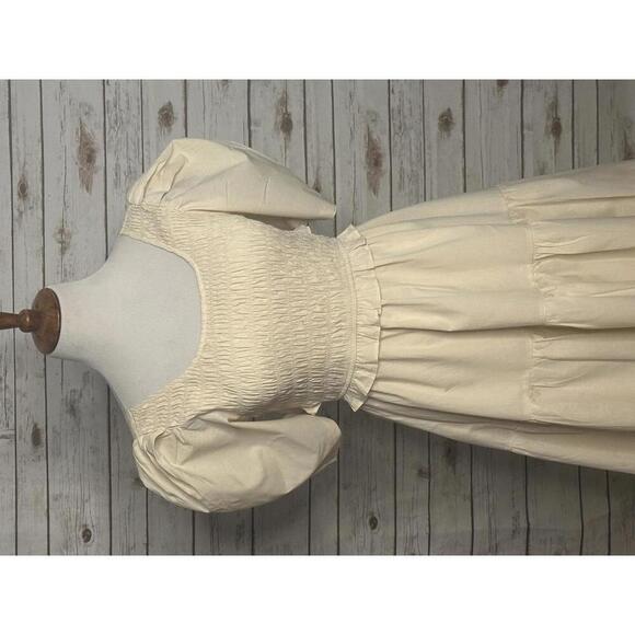 The Post cream fairycore cottagecore cotton mulit-tiered maxi dress Size Small - Picture 2 of 10